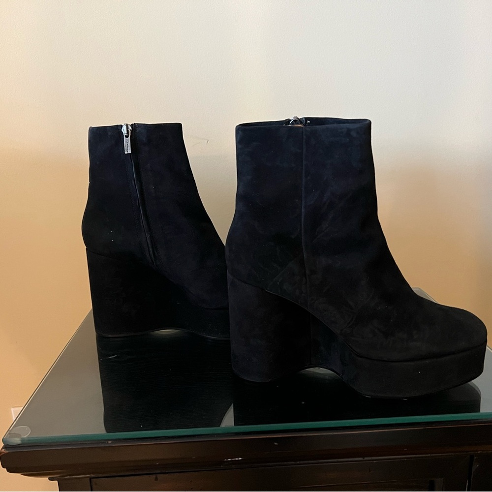 Robert Clergerie Black Suede Platform Boots